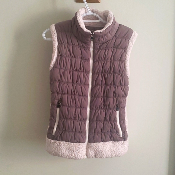 Calvin Klein Jackets & Blazers - Calvin Klein Brown Sherpa-Edged Puffer Vest